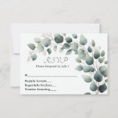 Simple Eucalyptus Wedding RSVP Card (正面)