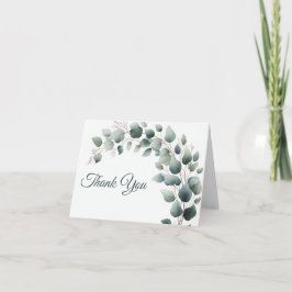 Simple Eucalyptus Wedding Thank you Card Blank サンキューカード