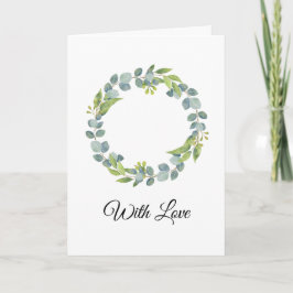 Simple Eucalyptus Wreath Wedding Card - Blank カード