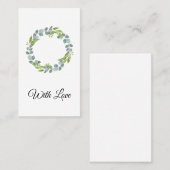 Simple Eucalyptus Wreath Wedding Card - Blank 名刺 (正面/裏面)