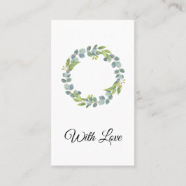 Simple Eucalyptus Wreath Wedding Card - Blank 名刺