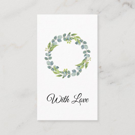 Simple Eucalyptus Wreath Wedding Card - Blank 名刺 (正面)