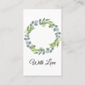 Simple Eucalyptus Wreath Wedding Card - Blank 名刺 (正面)