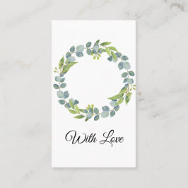 Simple Eucalyptus Wreath Wedding Card - Blank 名刺