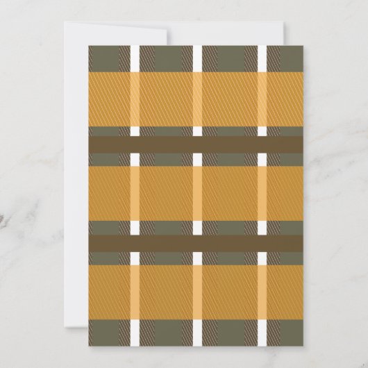 Simple Fall Wedding Plaid  招待状 (裏面)