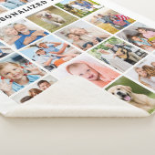 Simple Family 20 Custom Photos Collage Birthday  シェルパブランケット (3/4)