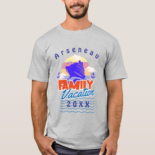 Simple Family Cruise Vacation Personalize Tシャツ (正面)