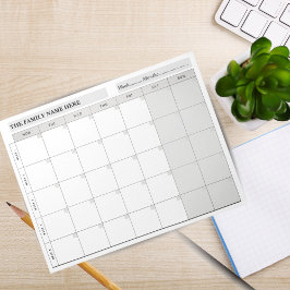 Simple Family Planner Calendar Notepad 2026 ノートパッド