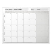 Simple Family Planner Calendar Notepad 2026 ノートパッド (正面)