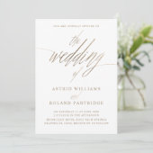Simple Faux Gold Calligraphy the Wedding of 招待状 (スタンド正面)