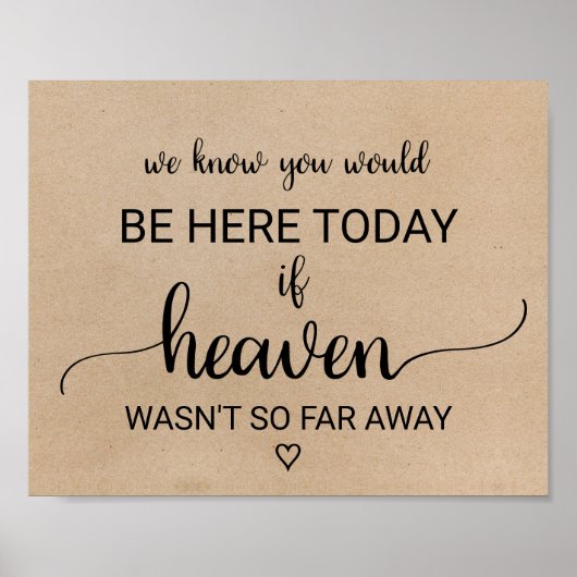 Simple Faux Kraft If Heaven Wasn't So Far Away ポスター (正面)