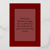 Simple Festive Red Gold Bauble Personal Christmas 箔シーズンカード (裏面)