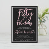 Simple Fifty Fabulous Modern 50th Birthday Party 招待状 (スタンド正面)