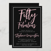 Simple Fifty Fabulous Modern 50th Birthday Party 招待状 (正面/裏面)