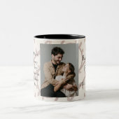 Simple First Father's Day Picture Collage ツートーンマグカップ (中央)