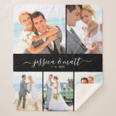 Simple Five-Photo with Names and Date シェルパブランケット (正面)