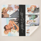 Simple Five-Photo with Names and Date シェルパブランケット (正面(横))