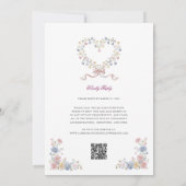Simple Floral all in one wedding website qr code 招待状 (裏面)