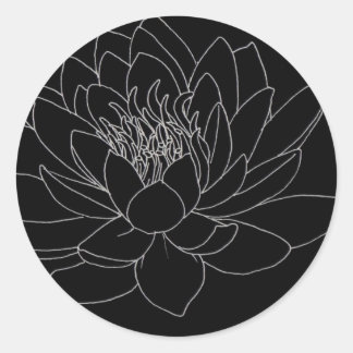 Simple Floral - Beutiful Lotus ラウンドシール