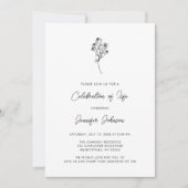 Simple Floral Celebration of Life Funeral 招待状 (正面)