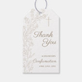 Simple Floral Cross Thank You Confirmation ギフトタグ (正面)