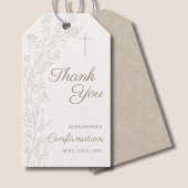 Simple Floral Cross Thank You Confirmation ギフトタグ