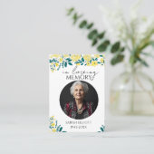 Simple floral Funeral Memorial Prayer Photo Card 名刺 (スタンド正面)