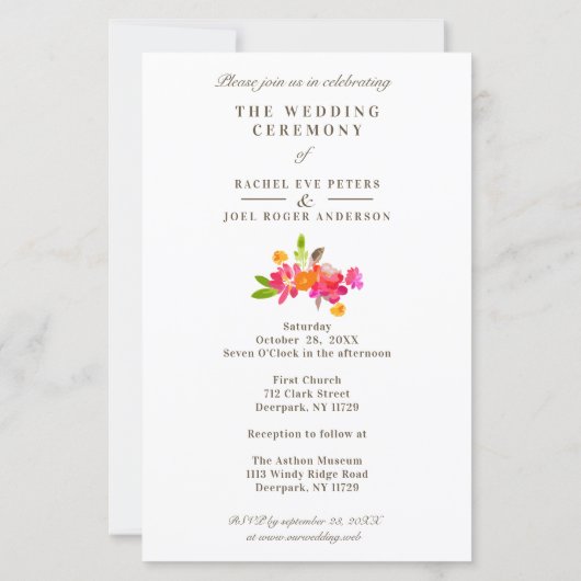 Simple Floral Garland Romantic Photo Wedding (裏面)