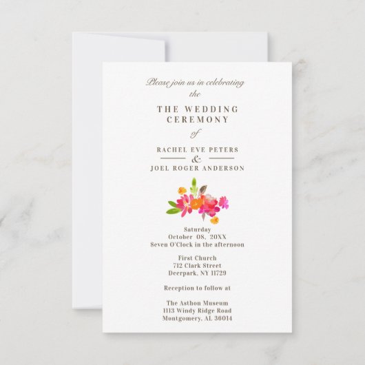 Simple Floral Garland Romantic Photo Wedding (裏面)