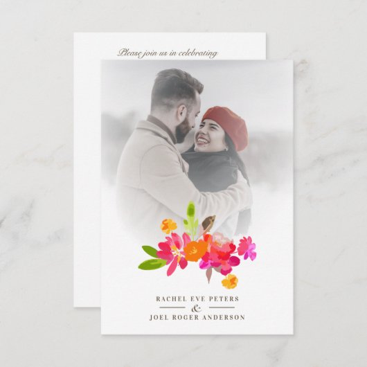 Simple Floral Garland Romantic Photo Wedding (正面/裏面)