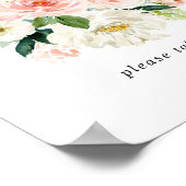 Simple Floral Green Foliage Favors Sign ポスター (角)