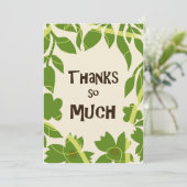 Simple Floral Green leaves Thank You Card 招待状 (スタンド正面)