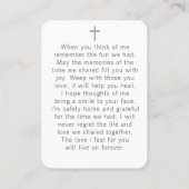Simple Floral Photo Cross Prayer Card 名刺 (裏面)