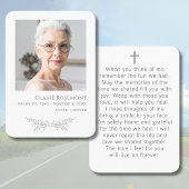 Simple Floral Photo Cross Prayer Card 名刺
