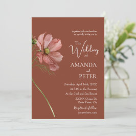 Simple Floral Terracotta Wedding 招待状