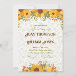 Simple floral Wedding Card 招待状