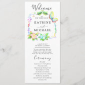 Simple Floral Wedding Program プログラム (正面)