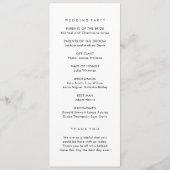 Simple Floral Wedding Program プログラム (裏面)