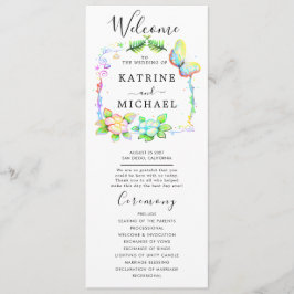 Simple Floral Wedding Program プログラム