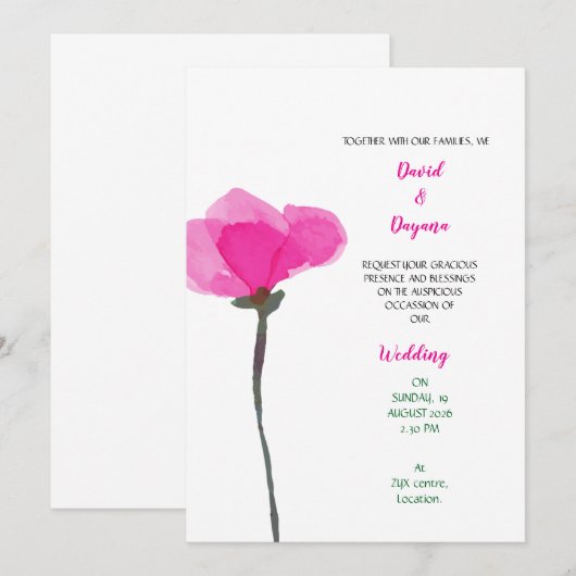 Simple flower セーブザデート (正面/裏面)