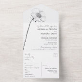 Simple Flower All in One Wedding Invite オールインワン招待状 (内側)