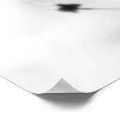 Simple Flower Black and White ポスター (角)