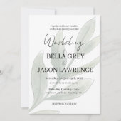 Simple flower Black & White Wedding Invitation 招待状 (正面)