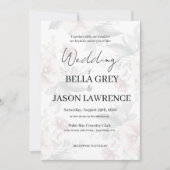 Simple flower Black & White Wedding Invitation 招待状 (正面)