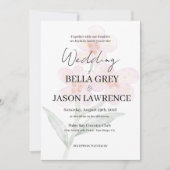 Simple flower Black & White Wedding Invitation 招待状 (正面)