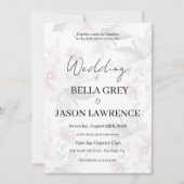 Simple flower Black & White Wedding Invitation 招待状 (正面)