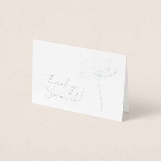 Simple Flower Thank You 箔カード (正面)