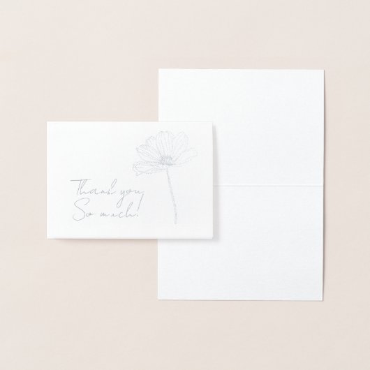 Simple Flower Thank You 箔カード (ディスプレー)