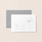 Simple Flower Thank You 箔カード (封筒付き正面)