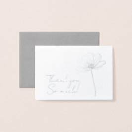 Simple Flower Thank You 箔カード